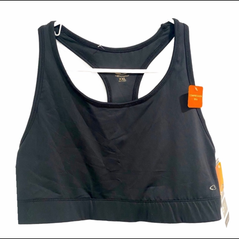 XXL Champion Compression Sports Bra BLACK